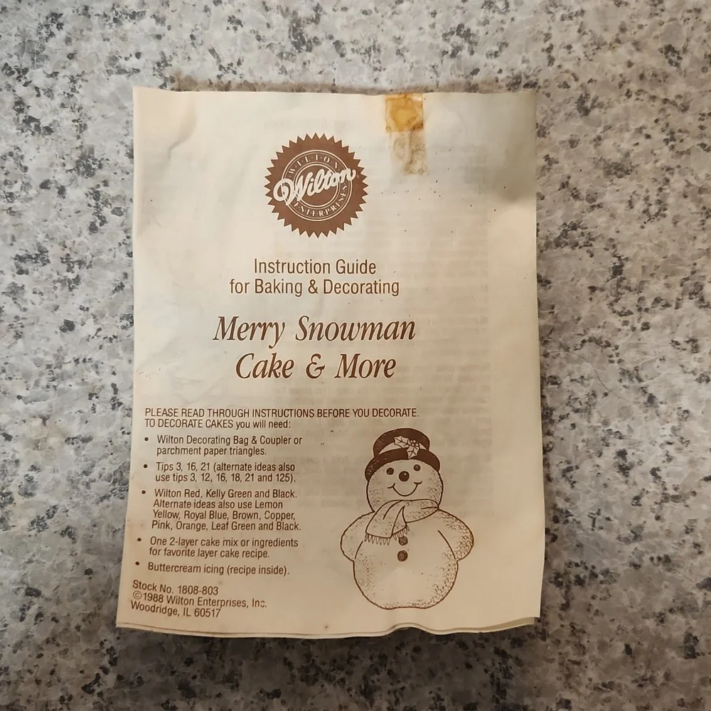 Wilton 1989 Vintage Merry Snowman Cake Pan